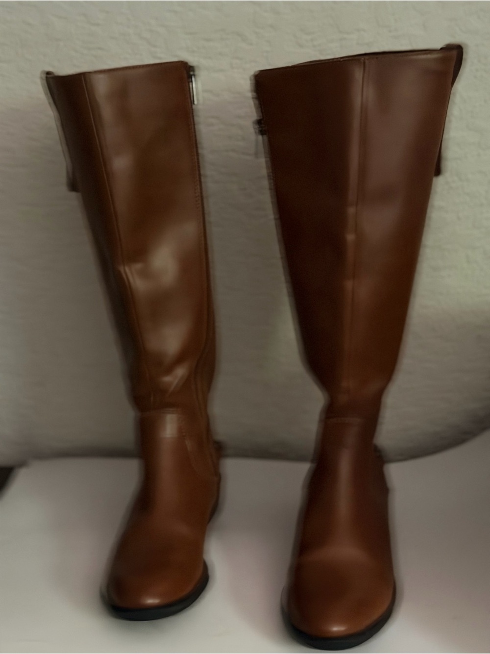 Sam & Libby Perry Women’s 6.5 Cognac Brown Knee High Riding Boots Side Zip